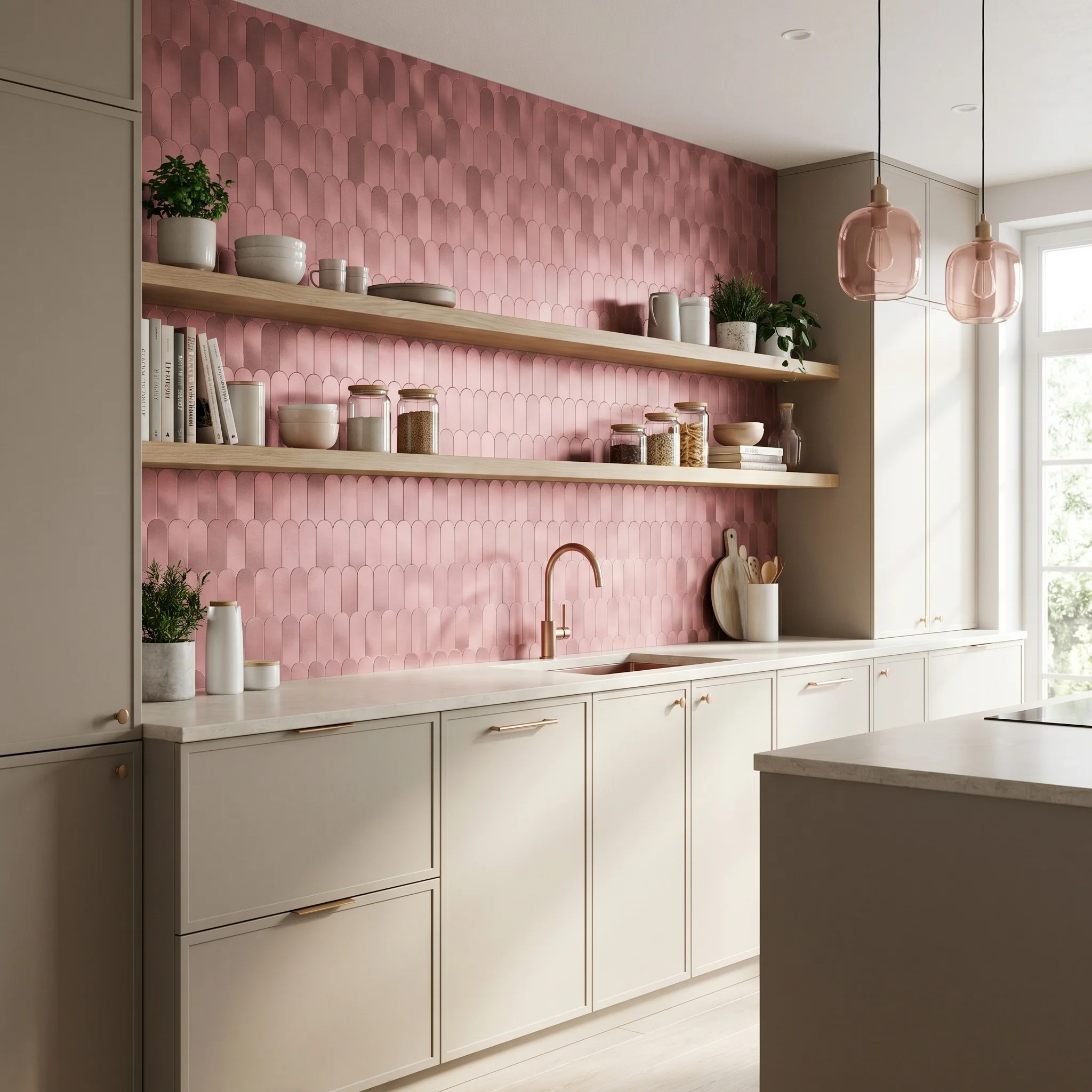 Arch Pink Peel & Stick Splashback | 28.8×29.8 cm | Self-Adhesive Mosaic Tile - Image 3
