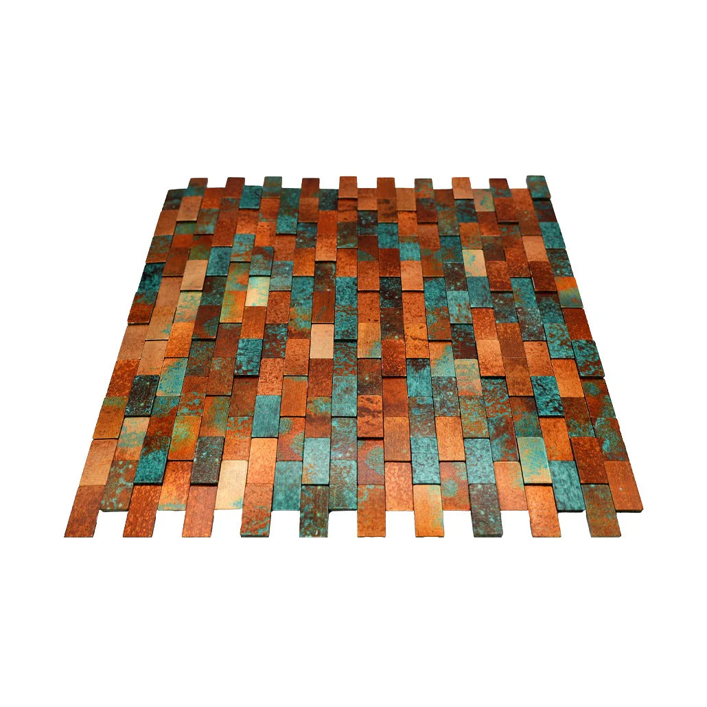Brick 3D Patina Copper Peel & Stick Splashback | 30×29.8 cm | Self-Adhesive Mosaic Tile - Image 4