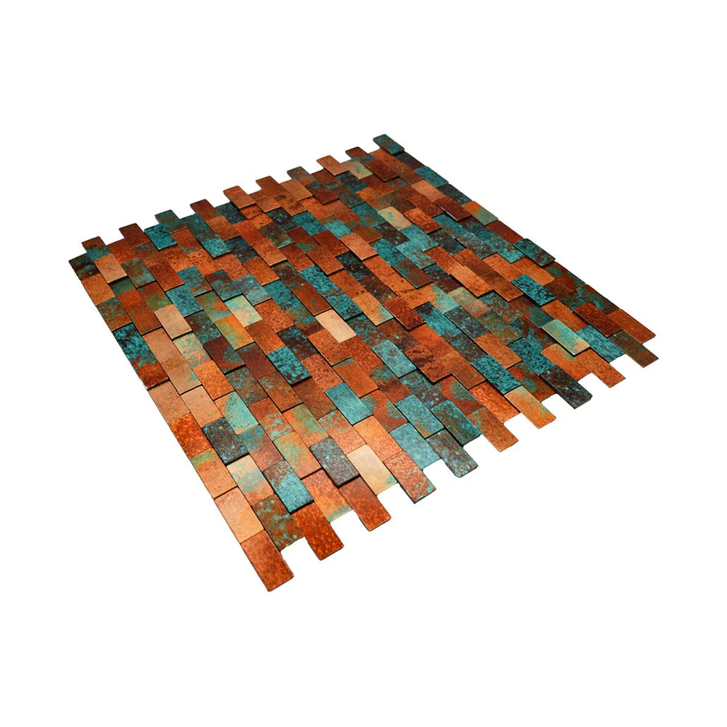 Brick 3D Patina Copper Peel & Stick Splashback | 30×29.8 cm | Self-Adhesive Mosaic Tile - Image 6