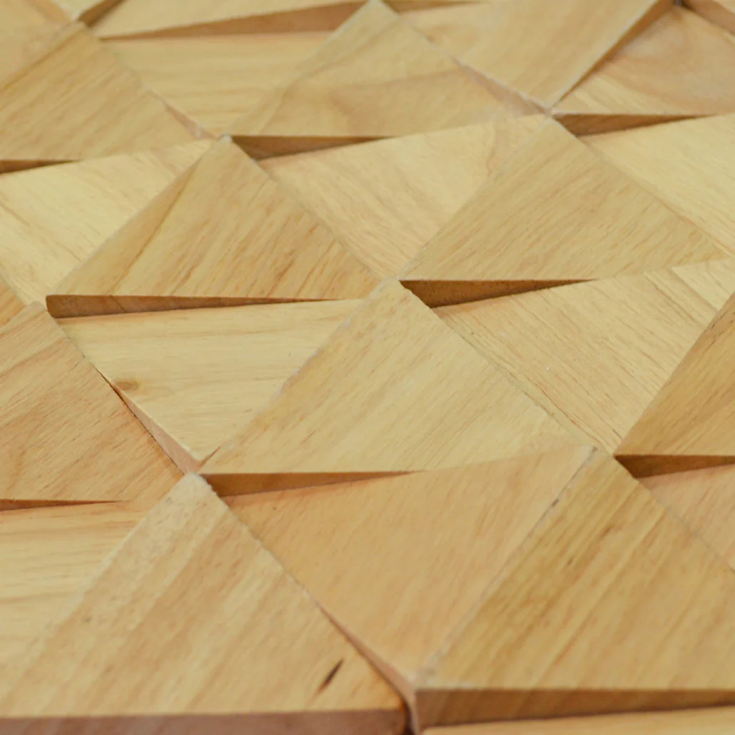 Compact Rubber 3D Wood Wall Panel | 28×30 cm | Real Wood - Image 4