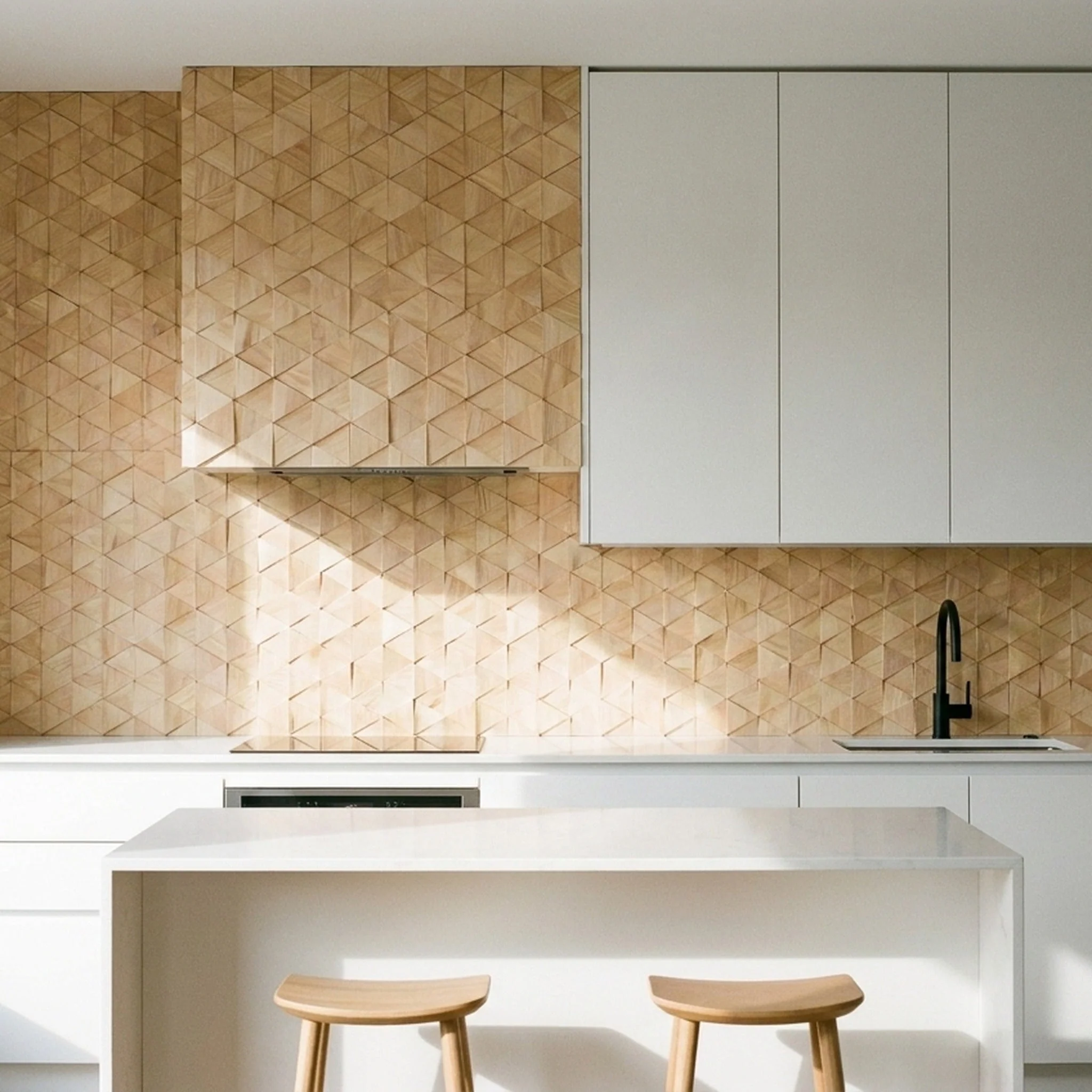 Compact Rubber 3D Wood Wall Panel | 28×30 cm | Real Wood - Image 5