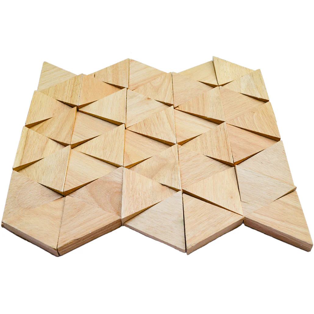 Compact Rubber 3D Wood Wall Panel | 28×30 cm | Real Wood - Image 6