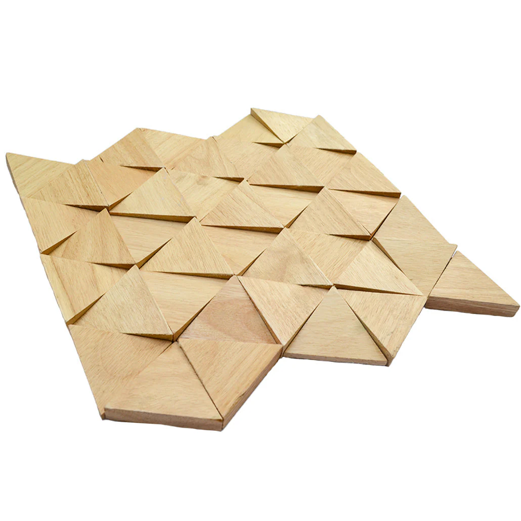 Compact Rubber 3D Wood Wall Panel | 28×30 cm | Real Wood - Image 8