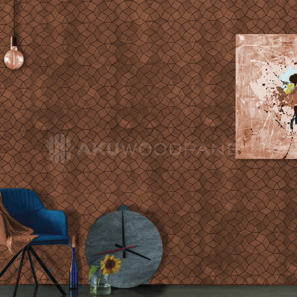 Decorative Wall Panel | Gardenia - Smoked Brown | 60x60cm | American walnut | Handcrafted | 3D panel - Image 2