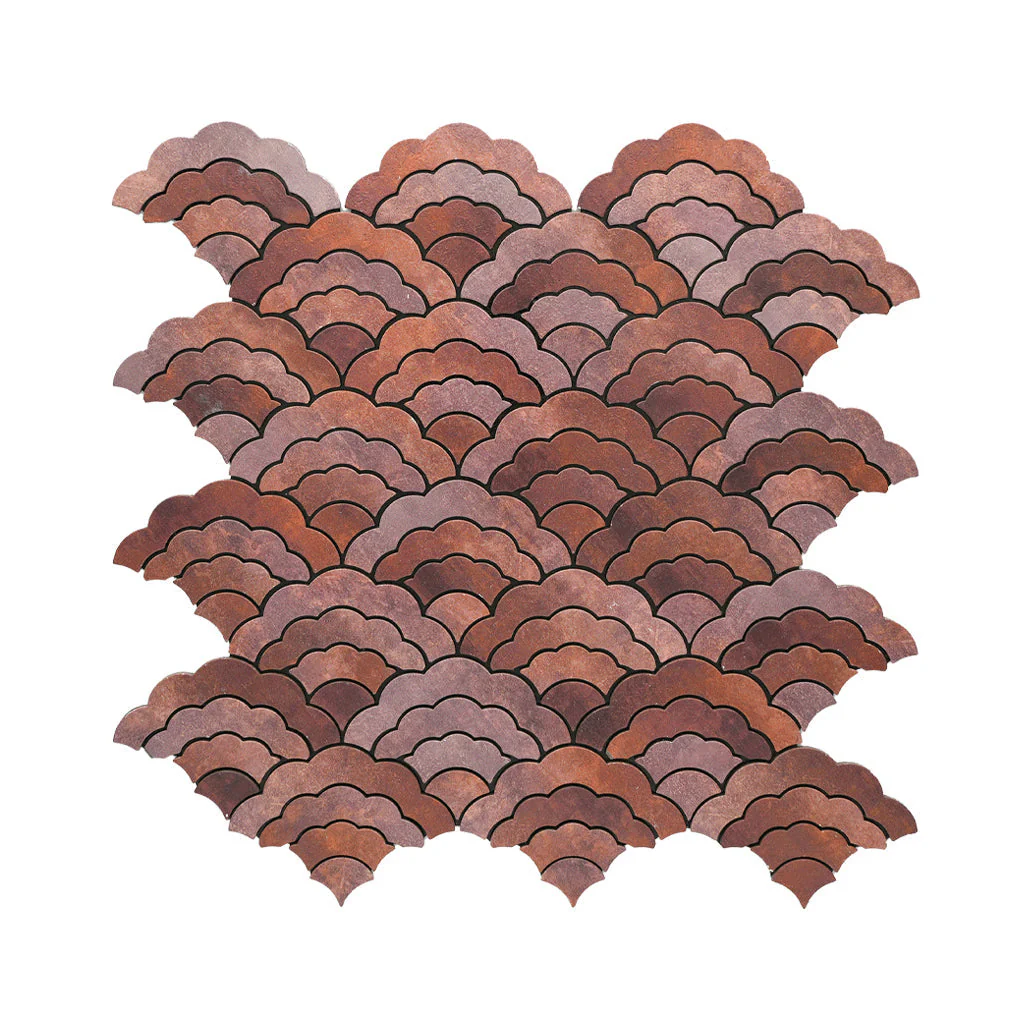 Fan Copper Peel & Stick Splashback | 26.8×28.1 cm | Self-Adhesive Mosaic Tile - Image 2