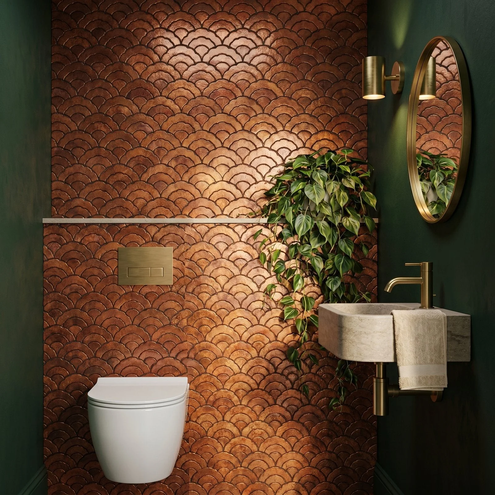 Fan Copper Peel & Stick Splashback | 26.8×28.1 cm | Self-Adhesive Mosaic Tile - Image 5