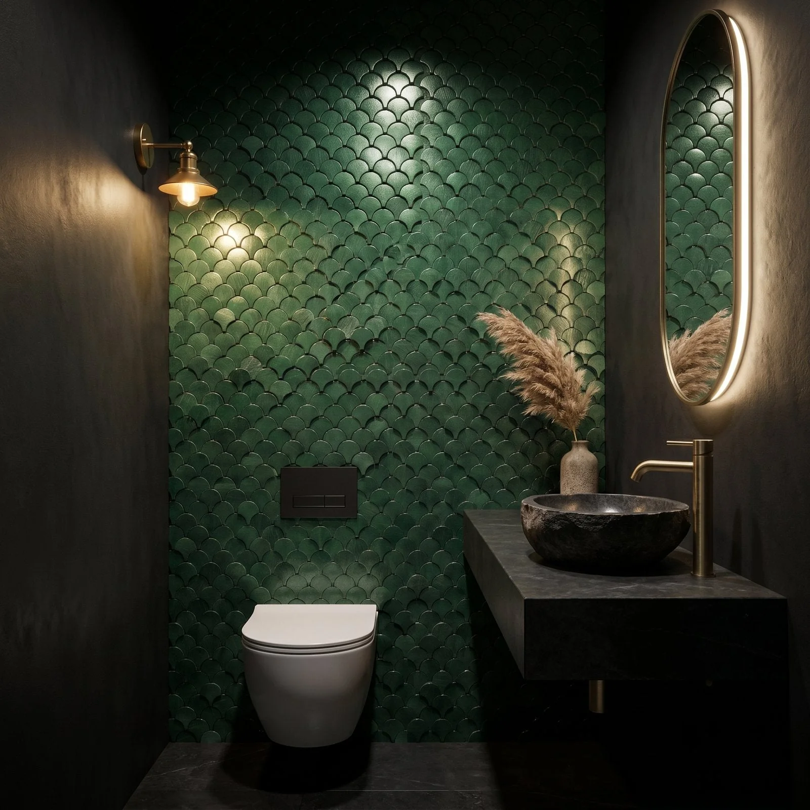 Fish Scale 3D Dark Green Peel & Stick Splashback | 28.8×29.8 cm | Self-Adhesive Mosaic Tile - Image 5