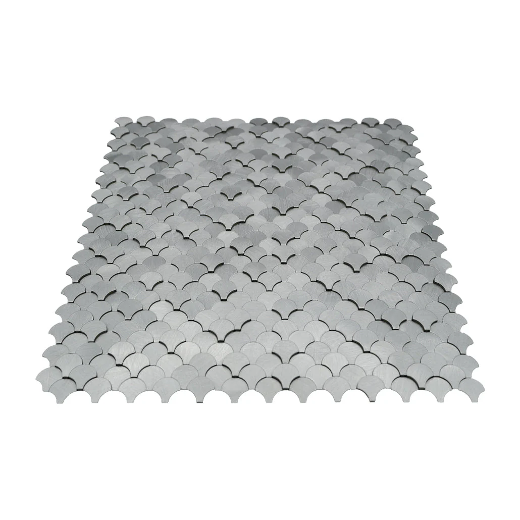 Fish Scale 3D Silver Peel & Stick Splashback | 28.8×29.8 cm | Self-Adhesive Mosaic Tile - Image 4
