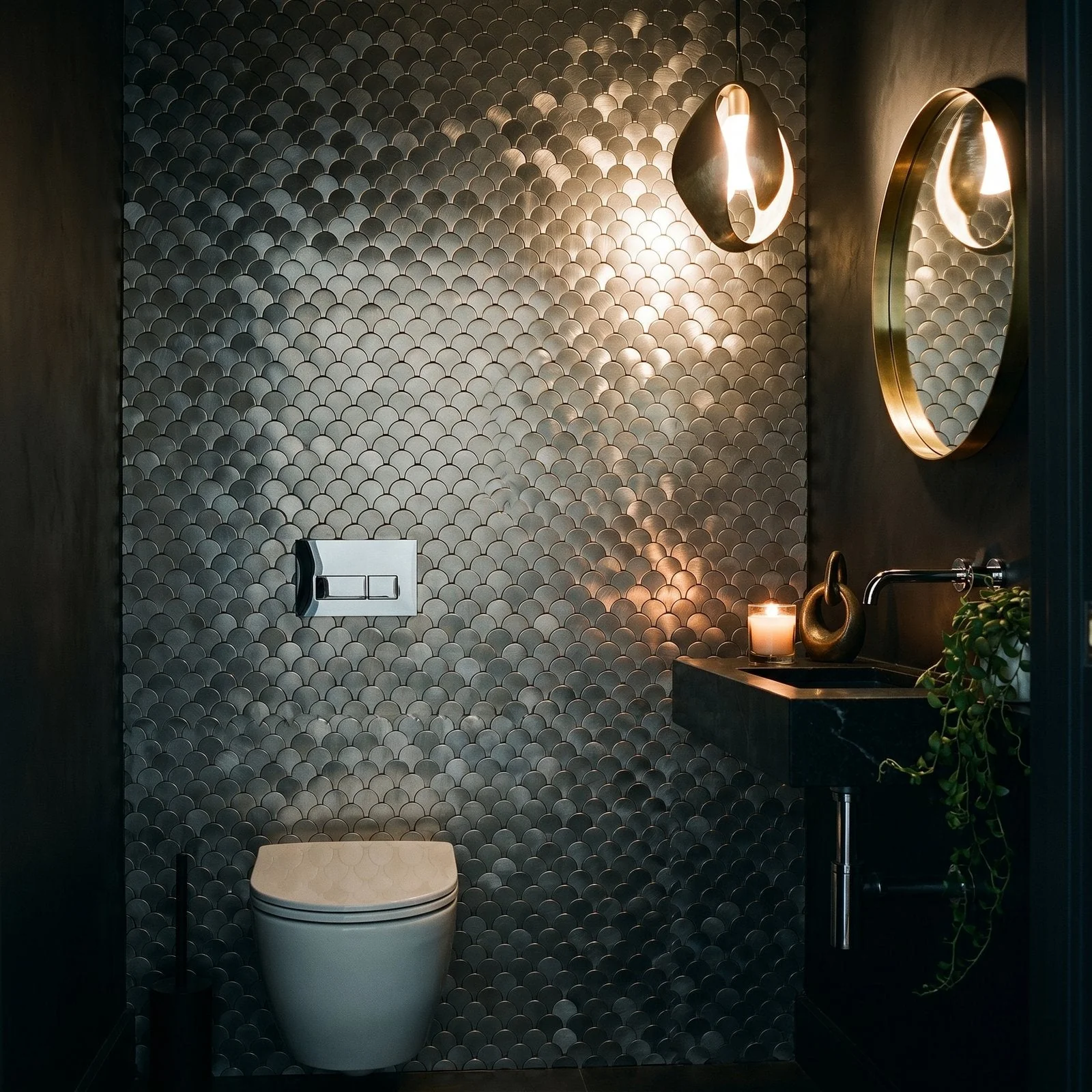 Fish Scale 3D Silver Peel & Stick Splashback | 28.8×29.8 cm | Self-Adhesive Mosaic Tile - Image 5