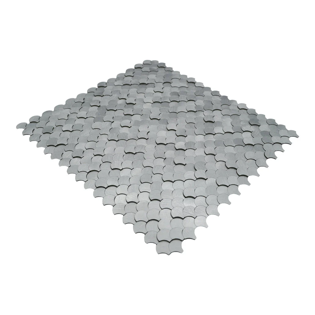 Fish Scale 3D Silver Peel & Stick Splashback | 28.8×29.8 cm | Self-Adhesive Mosaic Tile - Image 6