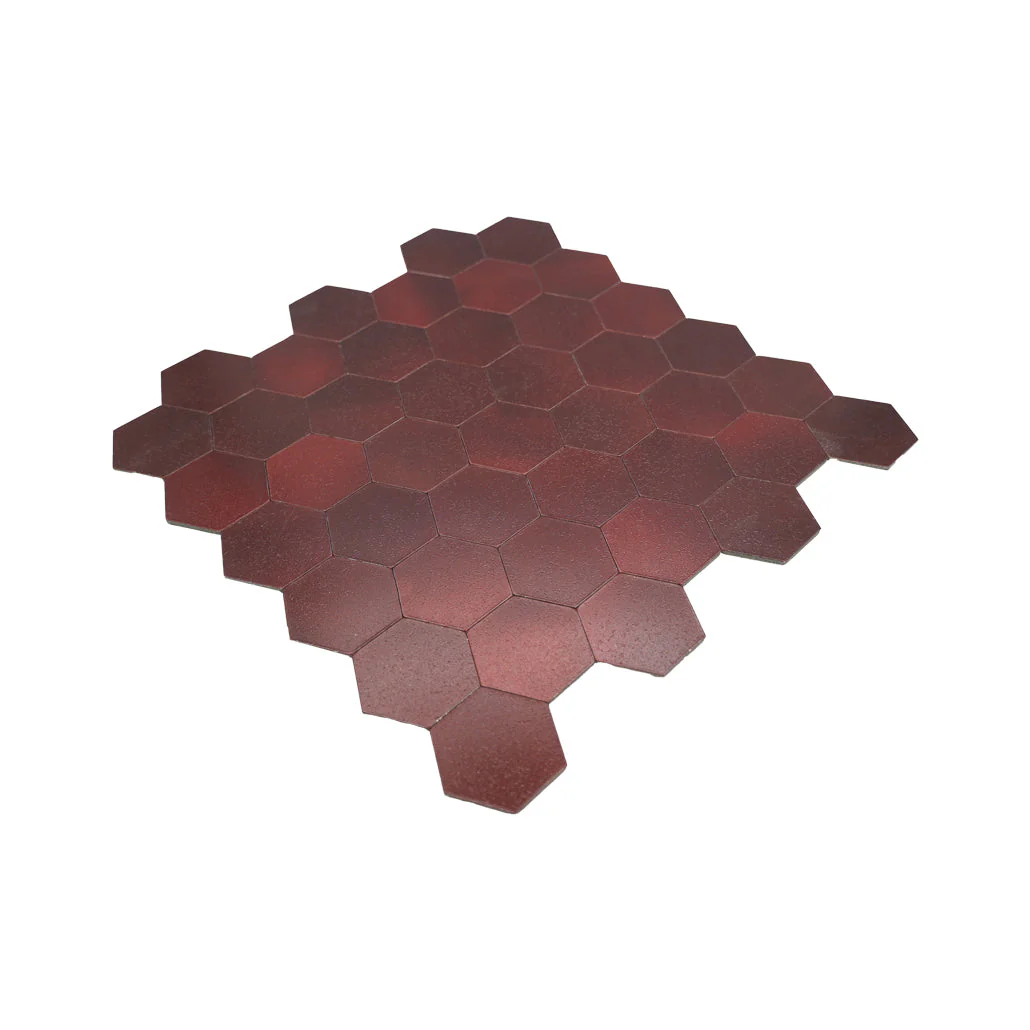 Hexagon Burgundy Peel & Stick Splashback | 28.8×29.2 cm | Self-Adhesive Mosaic Tile - Image 6