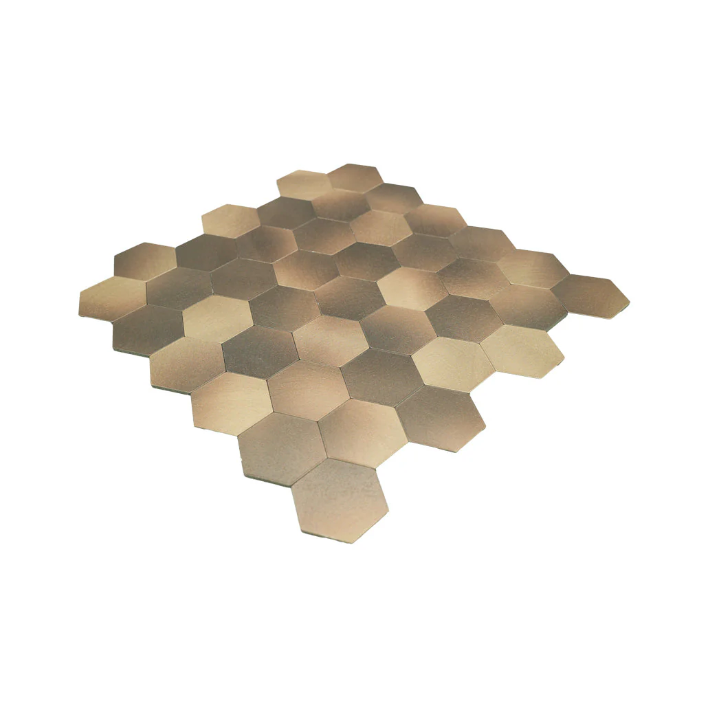Hexagon Gold Peel & Stick Splashback | 28.8×29.2 cm | Self-Adhesive Mosaic Tile - Image 4