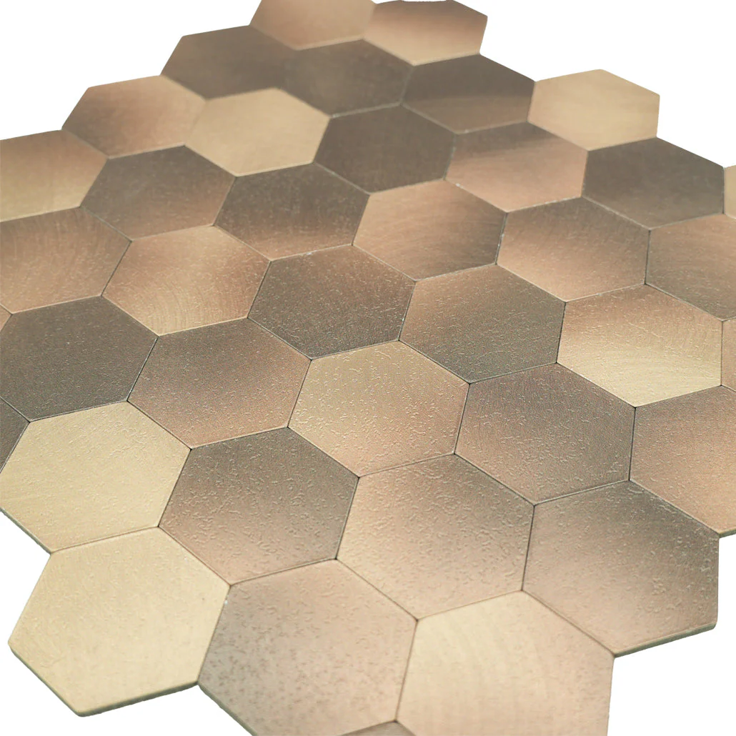 Hexagon Gold Peel & Stick Splashback | 28.8×29.2 cm | Self-Adhesive Mosaic Tile - Image 8
