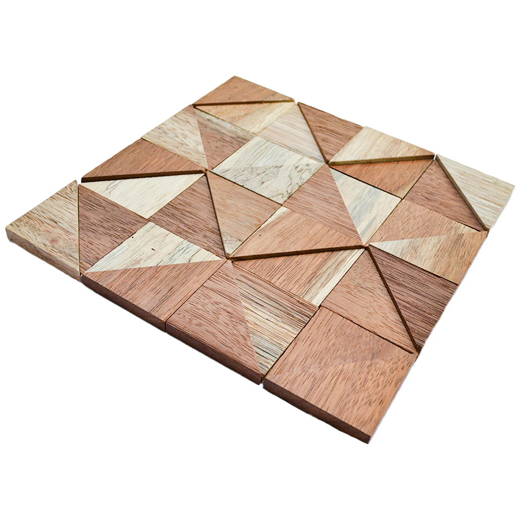 Merbau 3D Wood Wall Panel | 30×30 cm | Real Wood - Image 8