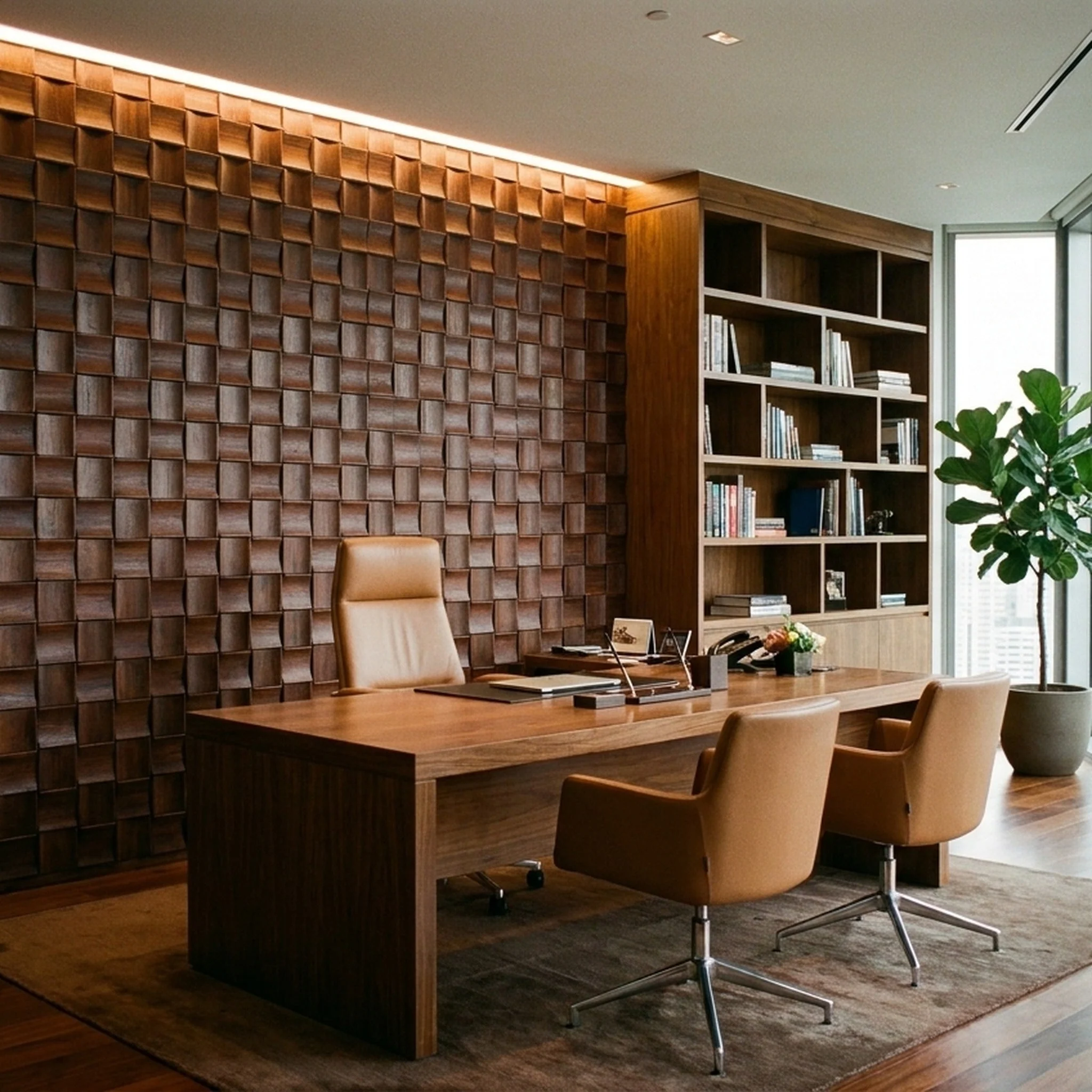 Merbau Long 3D Wood Wall Panel | 30×60 cm | Real Wood - Image 5