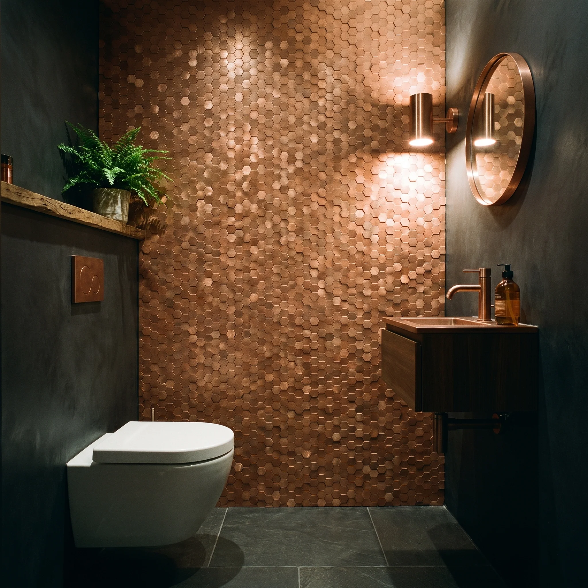 Mini Hexagon 3D Copper Peel & Stick Splashback | 29.8×30.7 cm | Self-Adhesive Mosaic Tile - Image 7