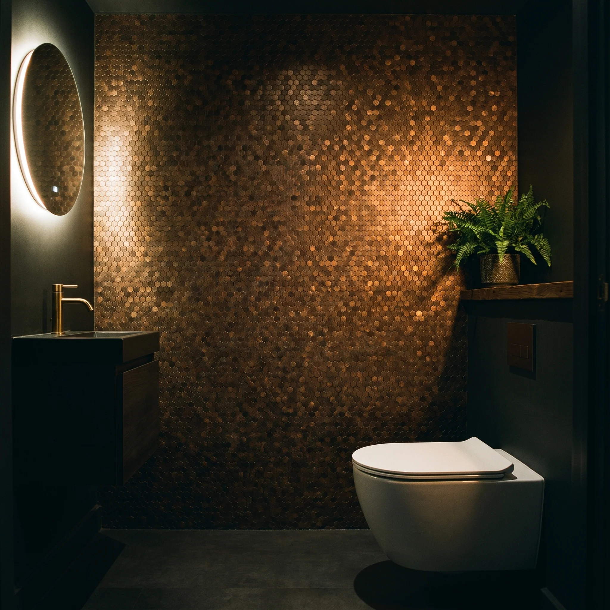 Mini Hexagon 3D Dark Copper Peel & Stick Splashback | 29.8×30.7 cm | Self-Adhesive Mosaic Tile - Image 7