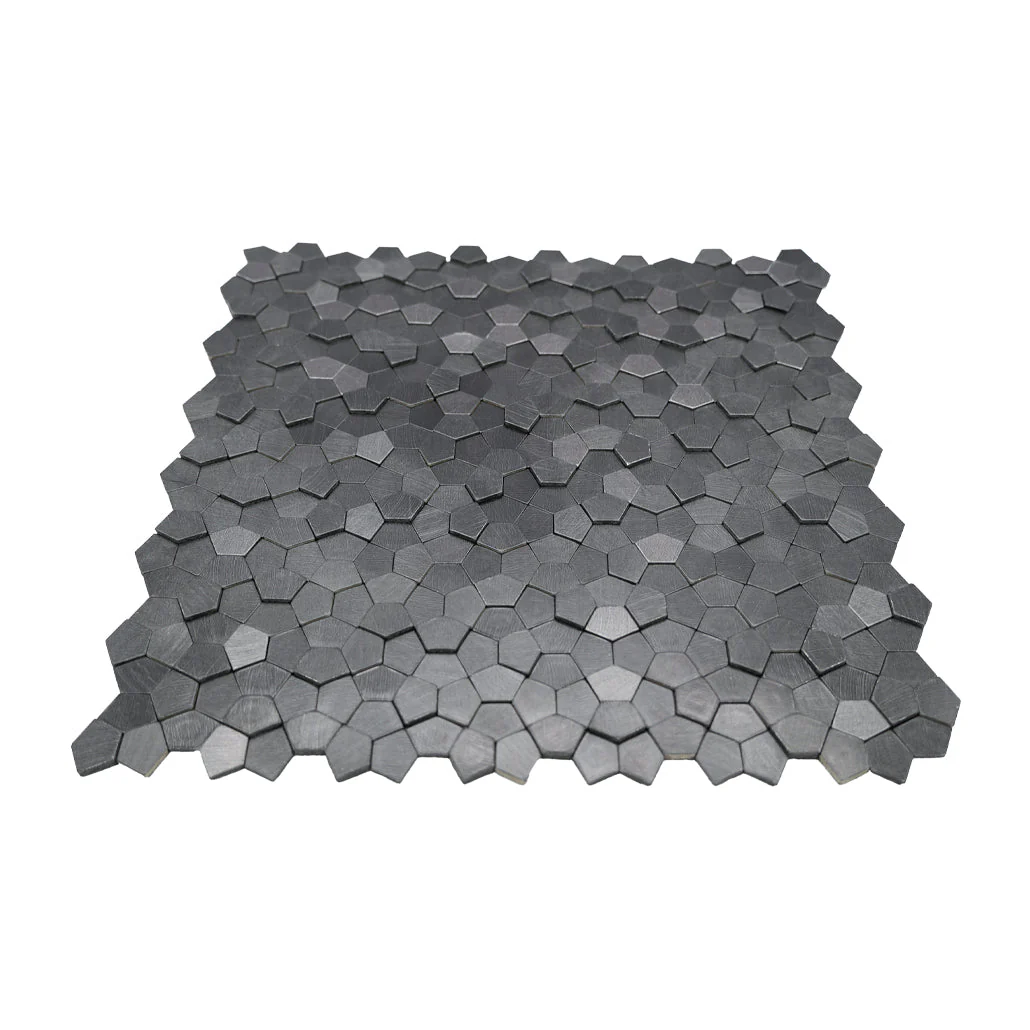 Pentagon 3D Anthracite Peel & Stick Splashback | 28.2×28.2 cm | Self-Adhesive Mosaic Tile - Image 4
