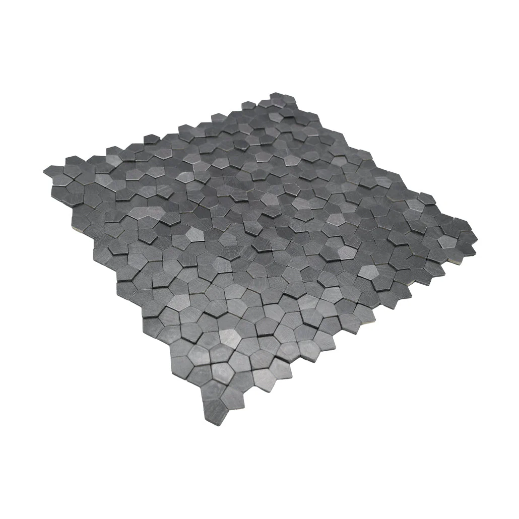 Pentagon 3D Anthracite Peel & Stick Splashback | 28.2×28.2 cm | Self-Adhesive Mosaic Tile - Image 6
