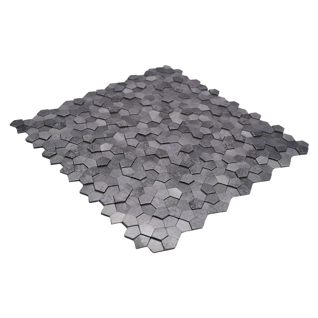 Pentagon 3D Gray Peel & Stick Splashback | 28.2×28.2 cm | Self-Adhesive Mosaic Tile - Image 6