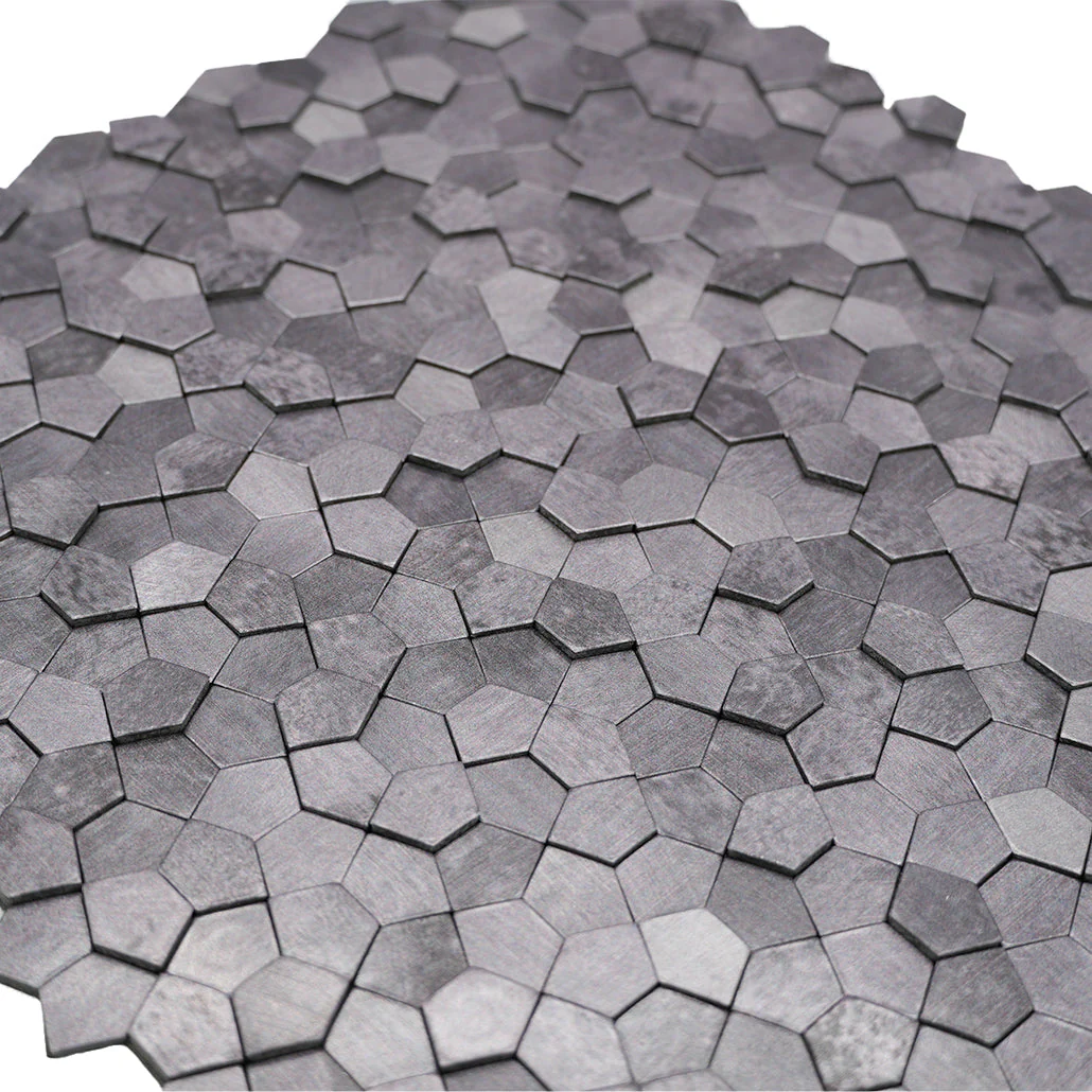 Pentagon 3D Gray Peel & Stick Splashback | 28.2×28.2 cm | Self-Adhesive Mosaic Tile - Image 8