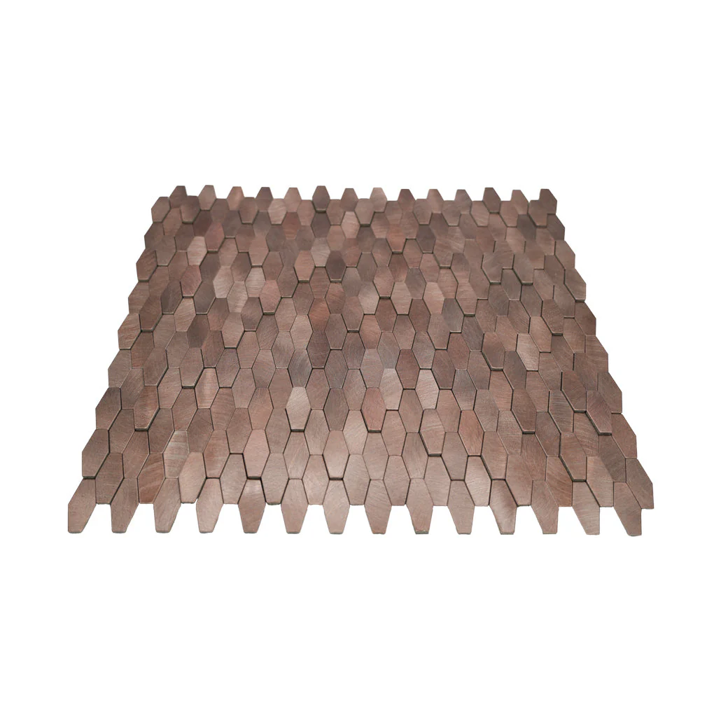 Picket 3D Dark Copper Peel & Stick Splashback | 31×30 cm | Self-Adhesive Mosaic Tile - Image 4
