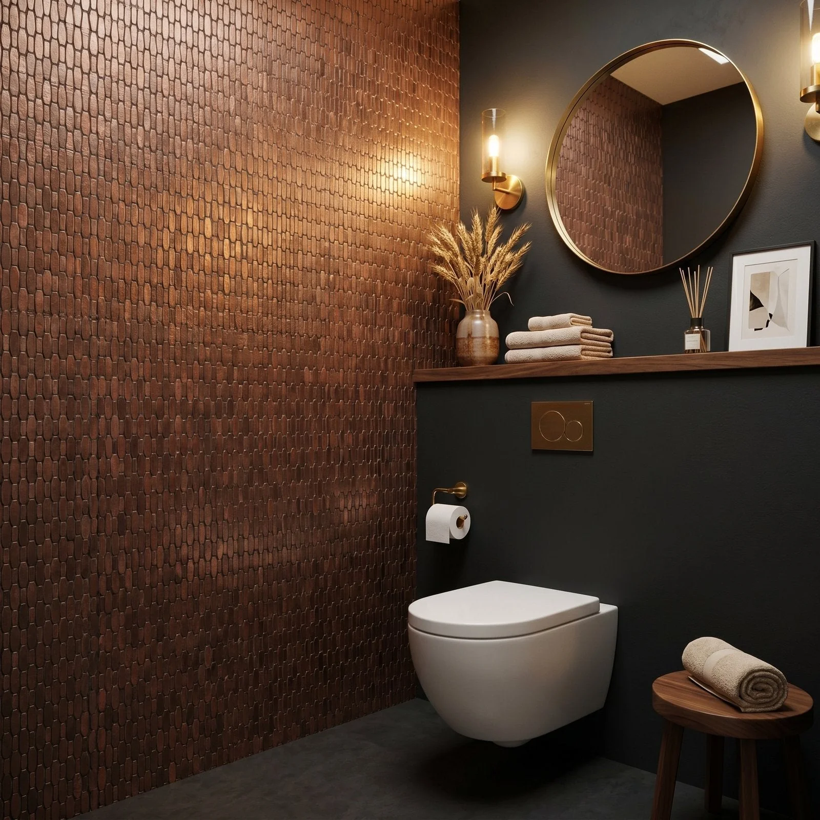 Picket 3D Dark Copper Peel & Stick Splashback | 31×30 cm | Self-Adhesive Mosaic Tile - Image 5