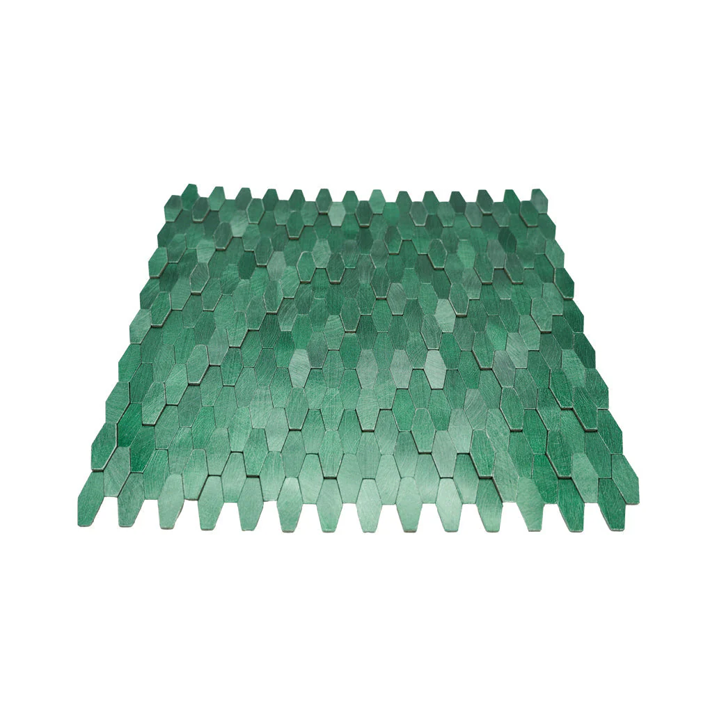 Picket 3D Dark Green Peel & Stick Splashback | 31×30 cm | Self-Adhesive Mosaic Tile - Image 4