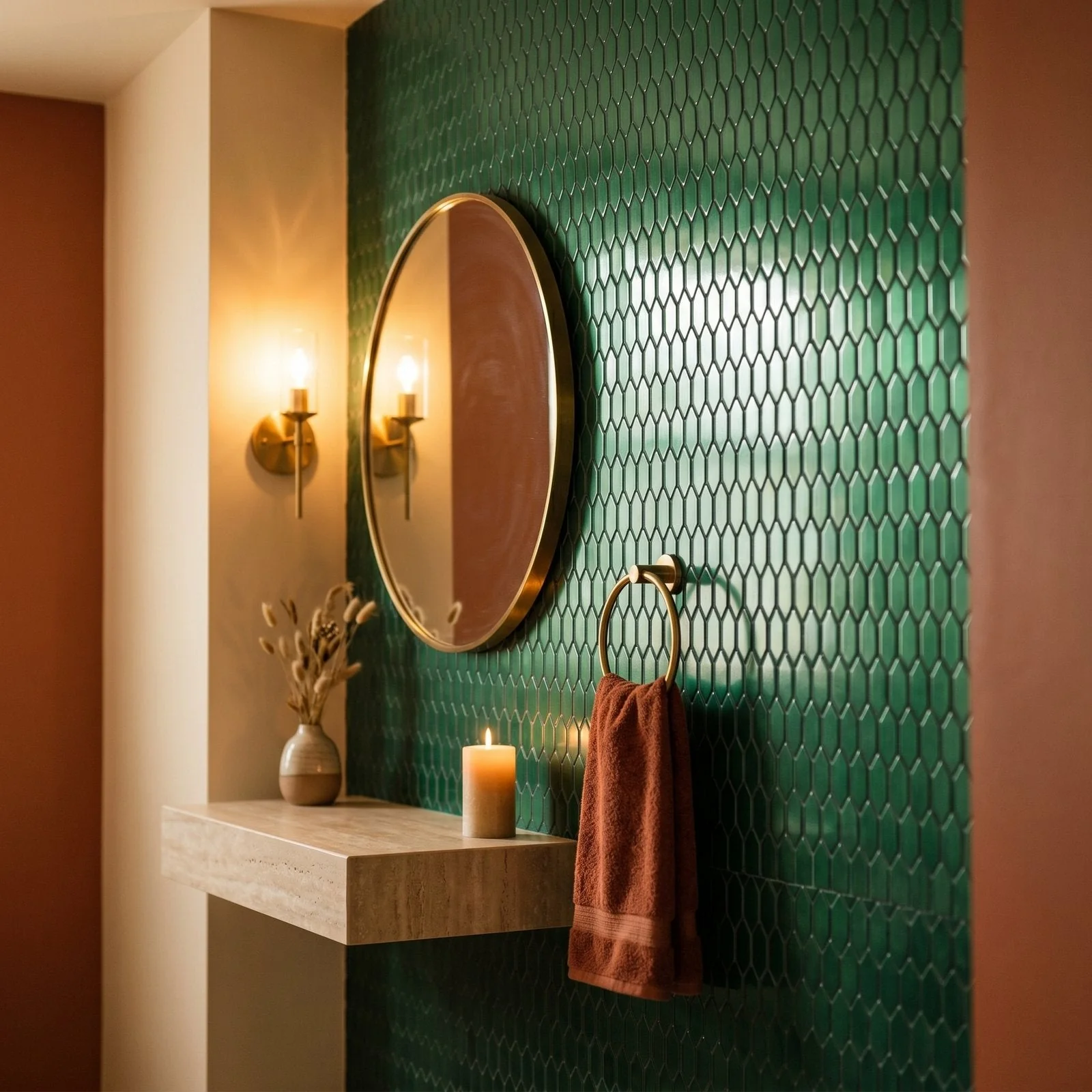 Picket 3D Dark Green Peel & Stick Splashback | 31×30 cm | Self-Adhesive Mosaic Tile - Image 5