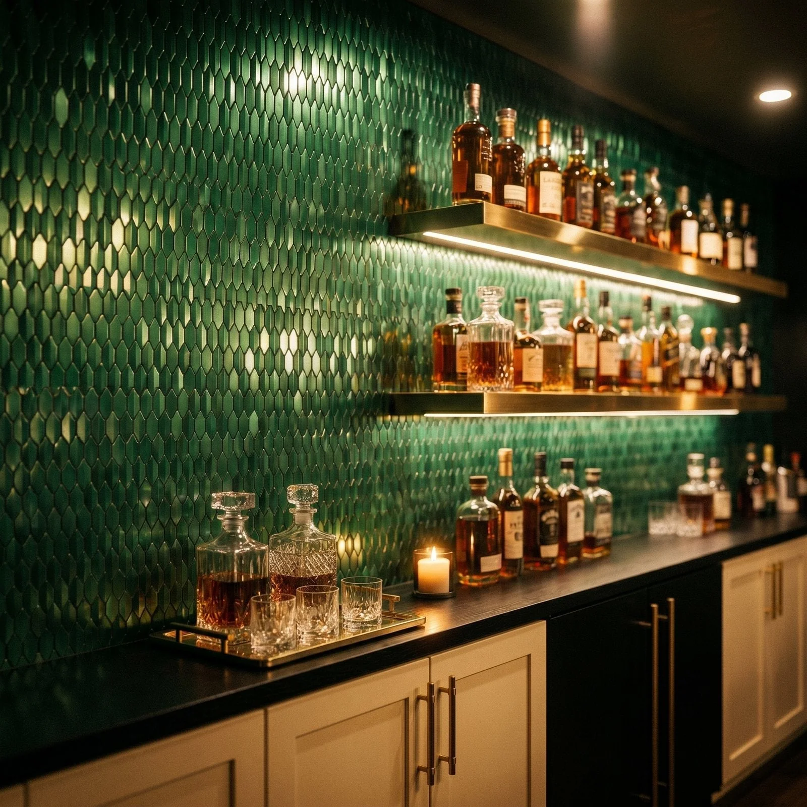 Picket 3D Dark Green Peel & Stick Splashback | 31×30 cm | Self-Adhesive Mosaic Tile - Image 7