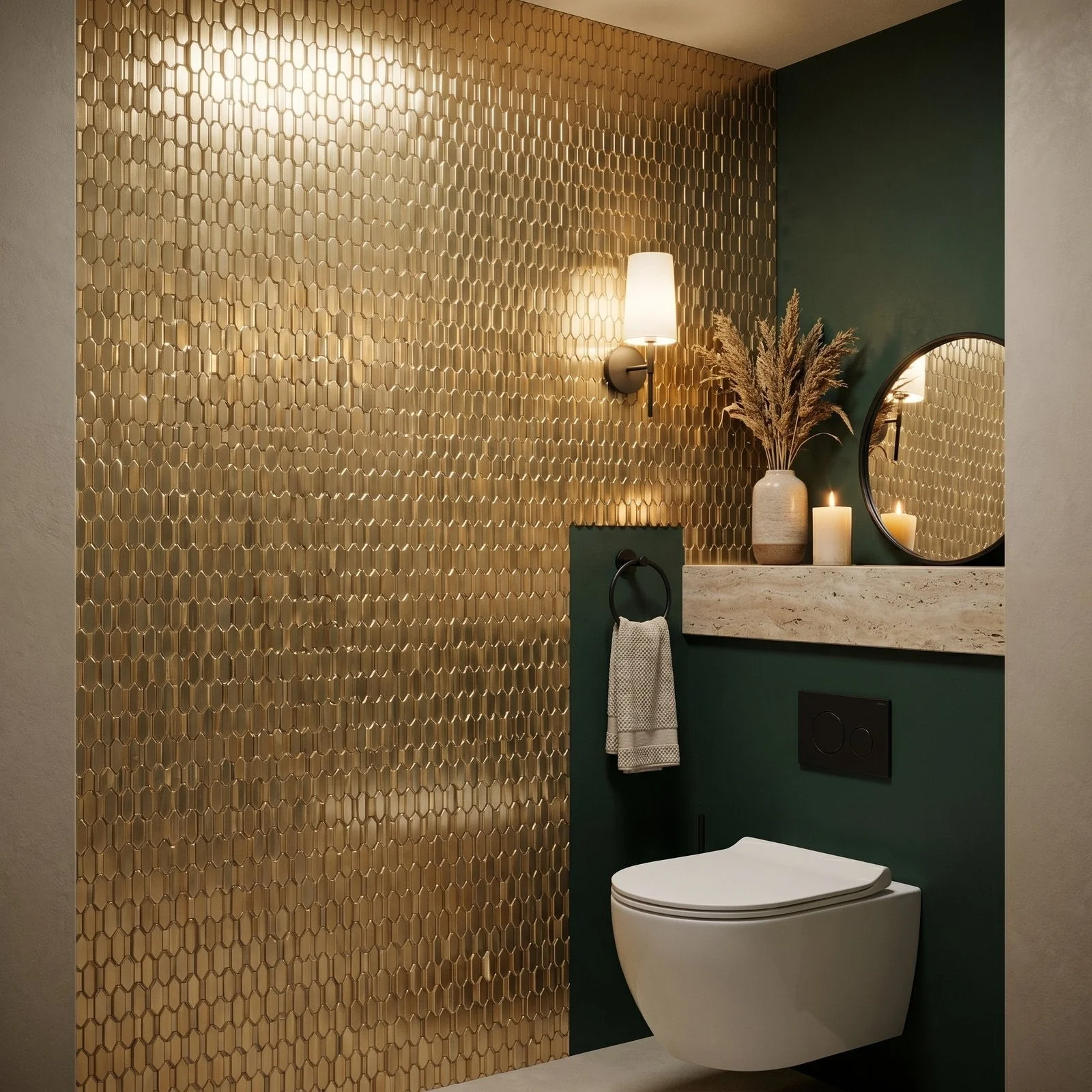 Picket 3D Gold Peel & Stick Splashback | 31×30 cm | Self-Adhesive Mosaic Tile - Image 5