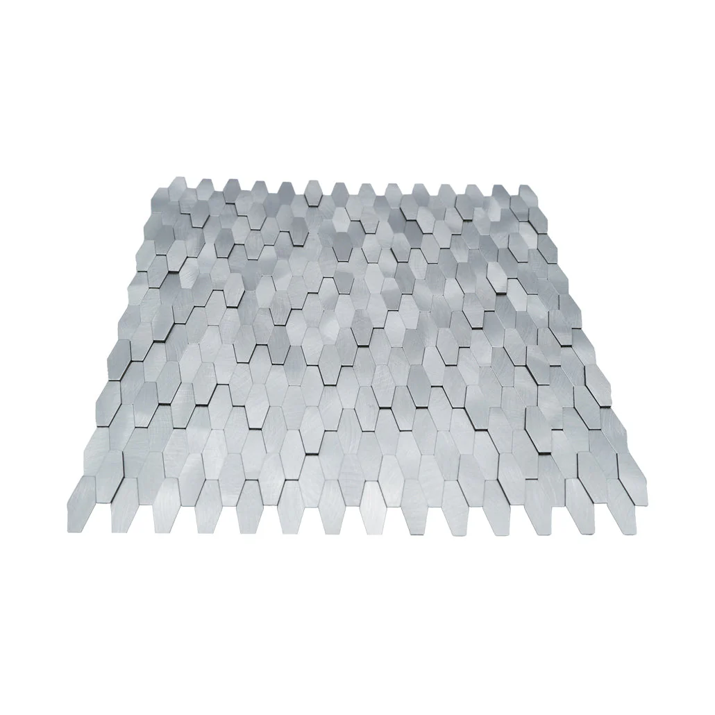 Picket 3D Silver Peel & Stick Splashback | 31×30 cm | Self-Adhesive Mosaic Tile - Image 4