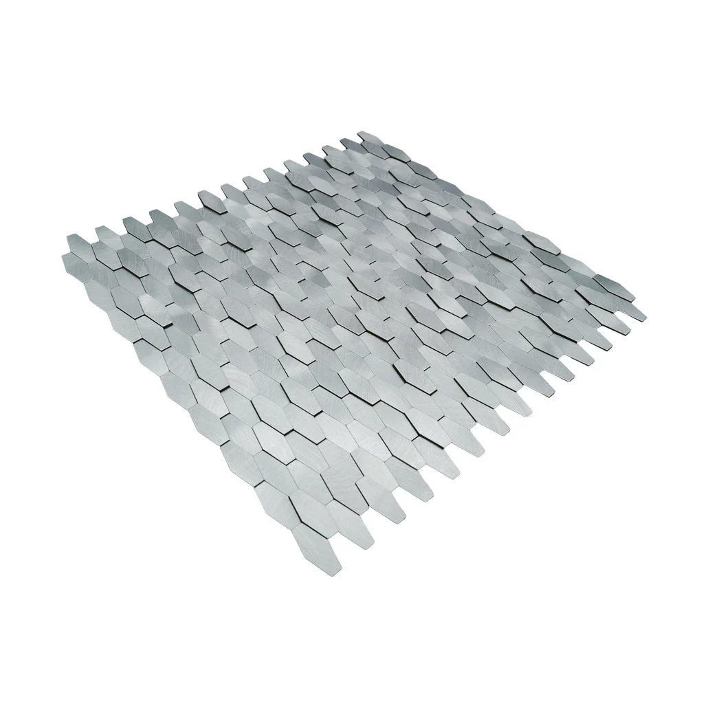 Picket 3D Silver Peel & Stick Splashback | 31×30 cm | Self-Adhesive Mosaic Tile - Image 6