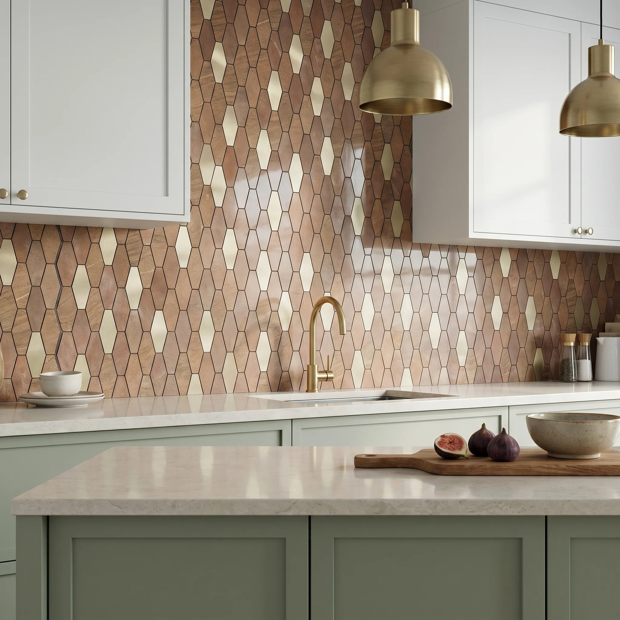 Picket Brown Peel & Stick Splashback | 30×30 cm | Self-Adhesive Mosaic Tile - Image 3