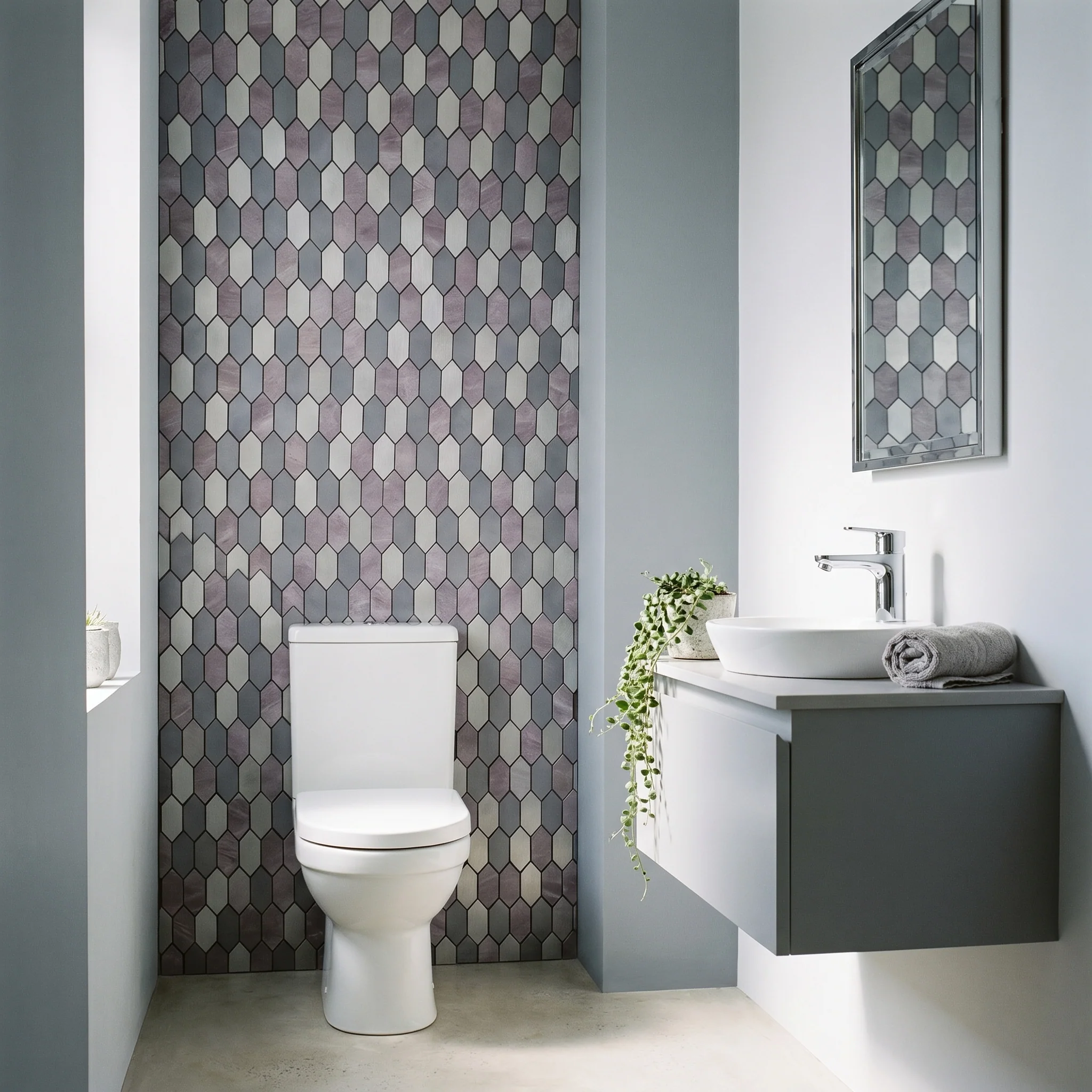 Picket Mauve Peel & Stick Splashback | 30×30 cm | Self-Adhesive Mosaic Tile - Image 5