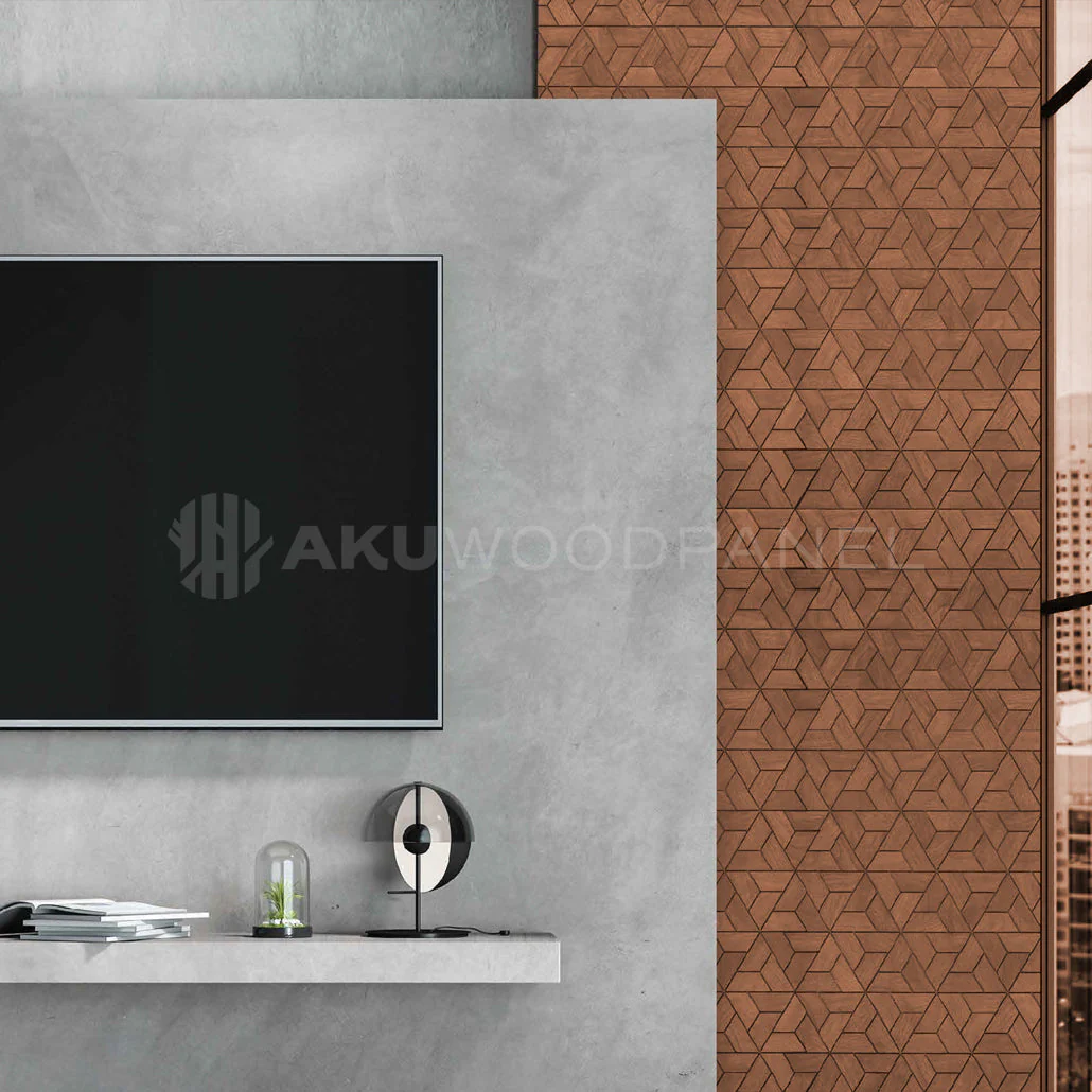 Sample - Decorative Wall Panel | Aster - Smoked Brown | American walnut | Handcrafted | 3D panel - Image 2