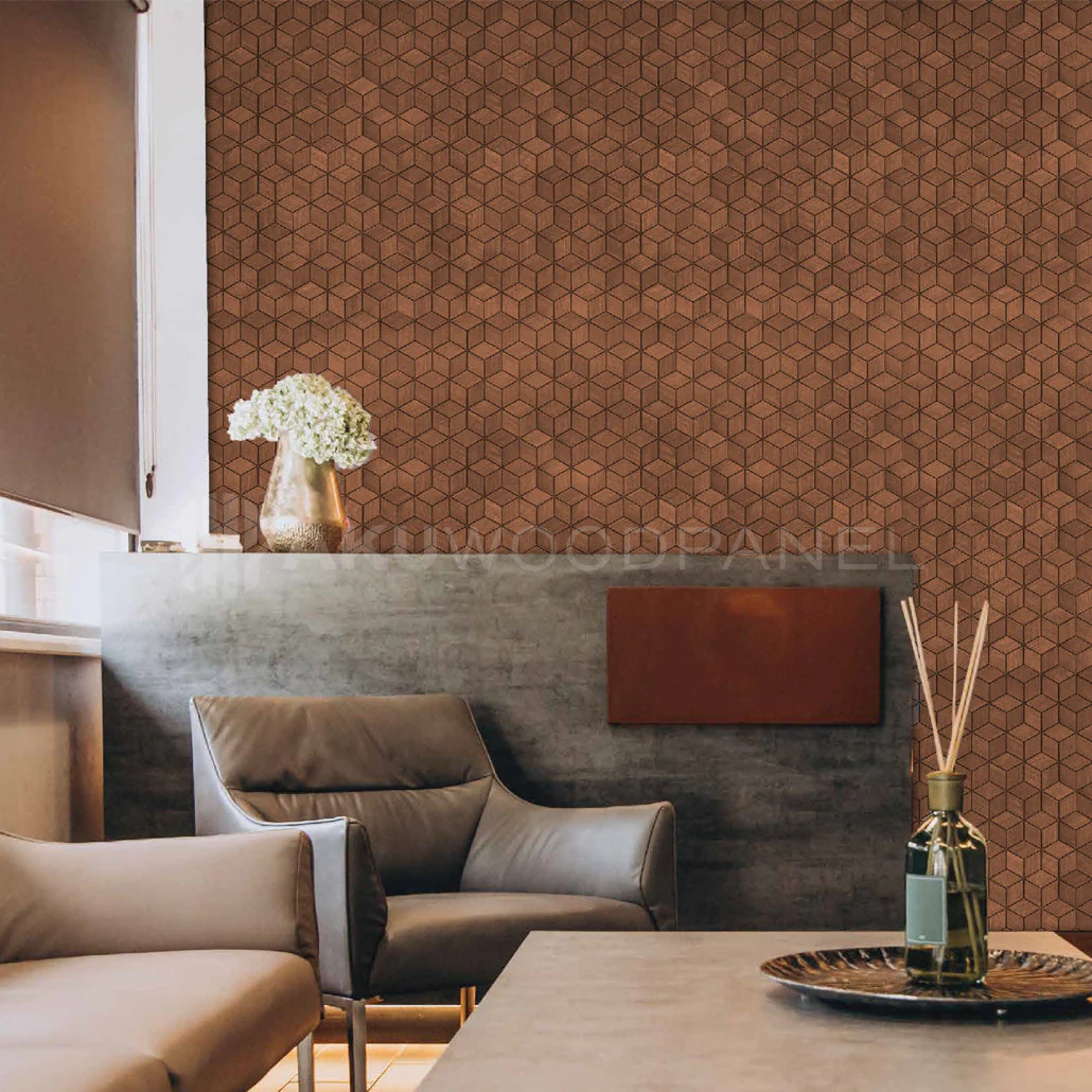 Sample - Decorative Wall Panel | Lobelia - Smoked Brown | American walnut | Handcrafted | 3D panel - Image 2