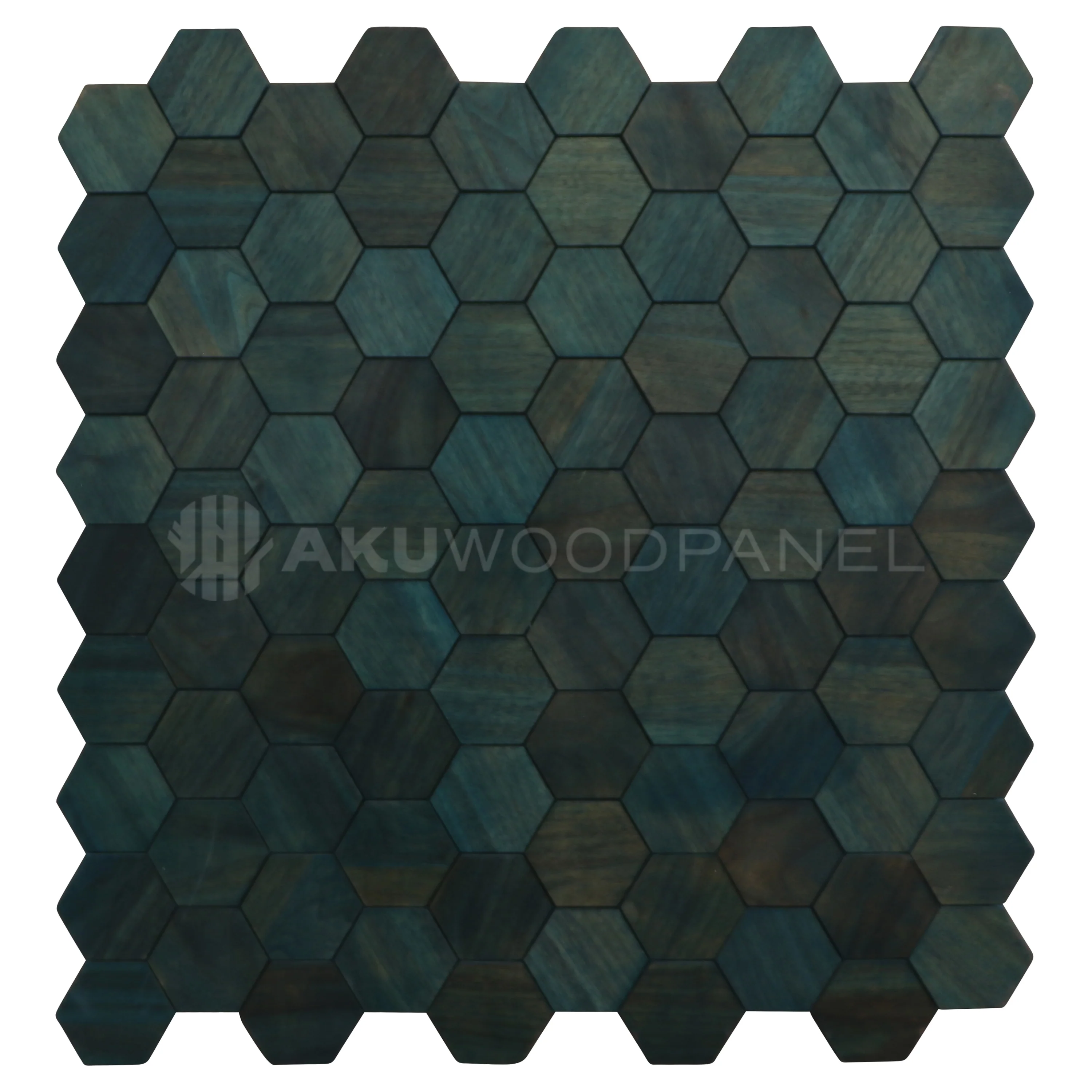 Sample - Decorative Wall Panel | Snowdrop - Cadet Blue | American walnut | Handcrafted | 3D panel