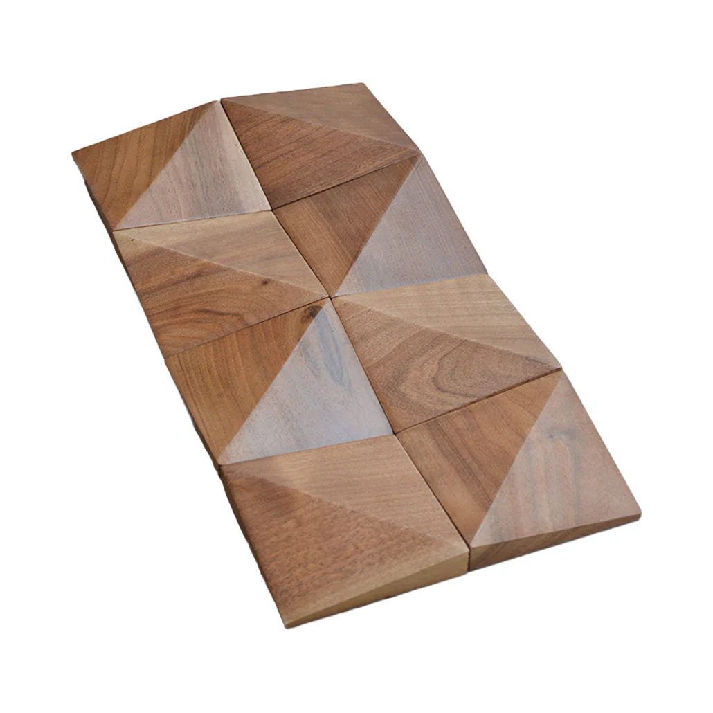 Slim Walnut 3D Wood Wall Panel | 20×40 cm | Real Wood - Image 4