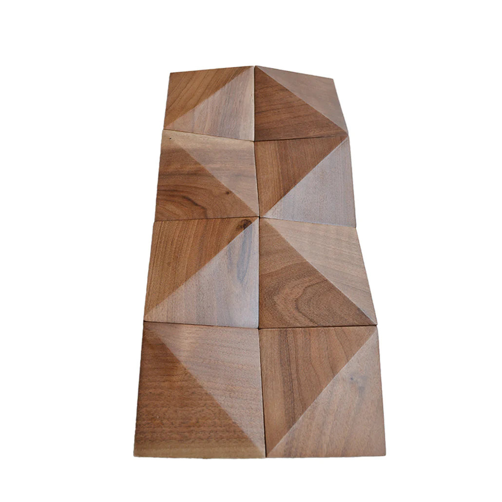 Slim Walnut 3D Wood Wall Panel | 20×40 cm | Real Wood - Image 6