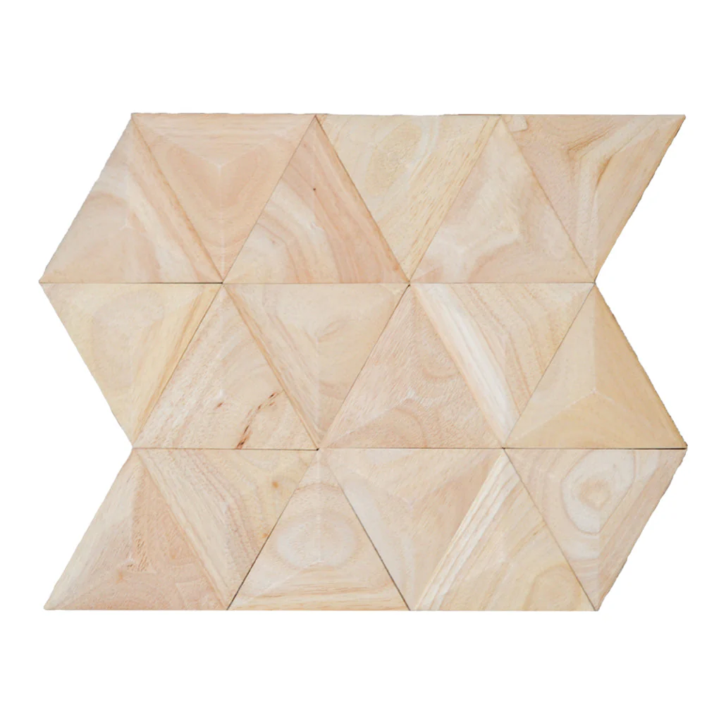 Spacious Rubber 3D Wood Wall Panel | 30×35 cm | Real Wood - Image 2