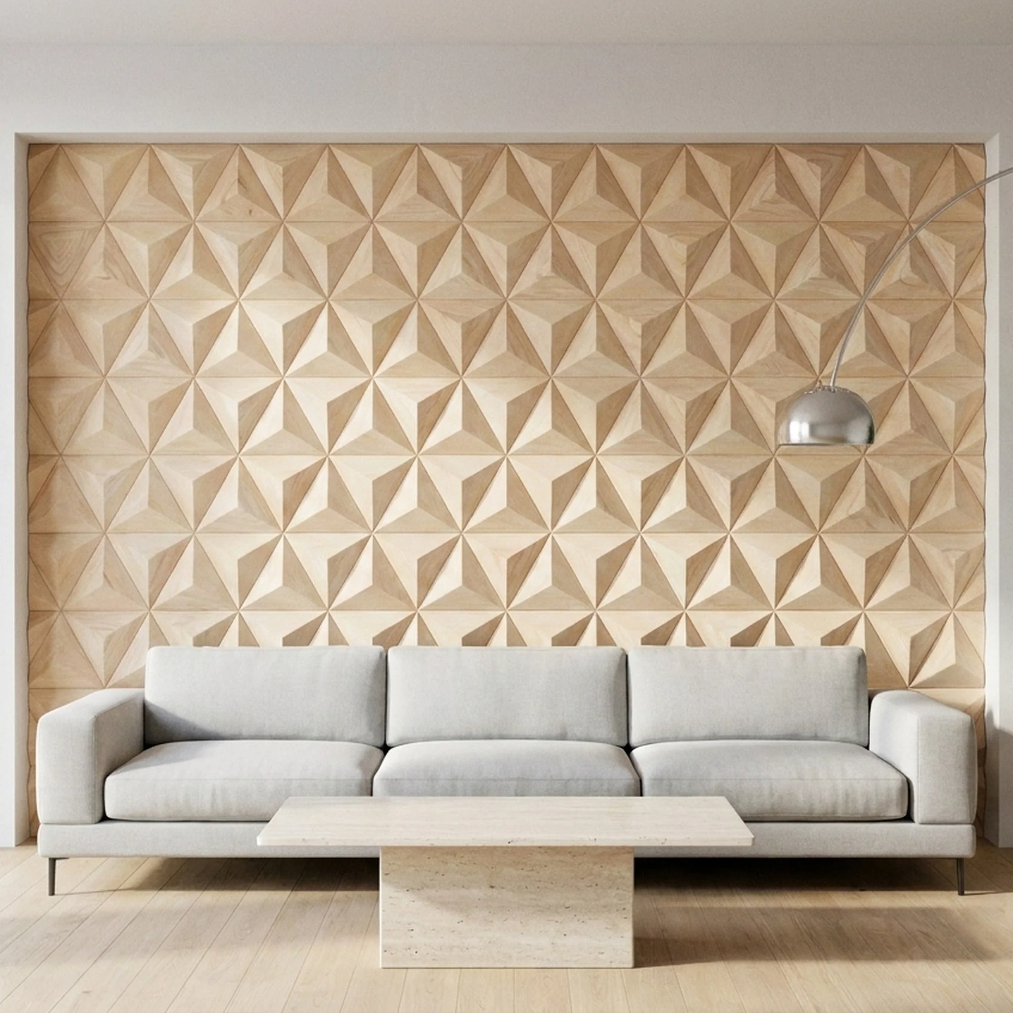 Spacious Rubber 3D Wood Wall Panel | 30×35 cm | Real Wood - Image 3