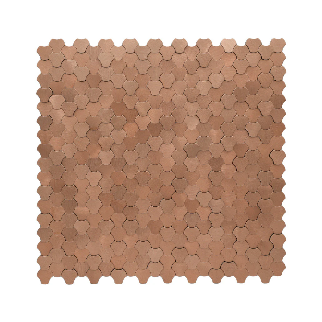 Trefoil 3D Copper Peel & Stick Splashback | 30.5×29.6 cm | Self-Adhesive Mosaic Tile - Image 2