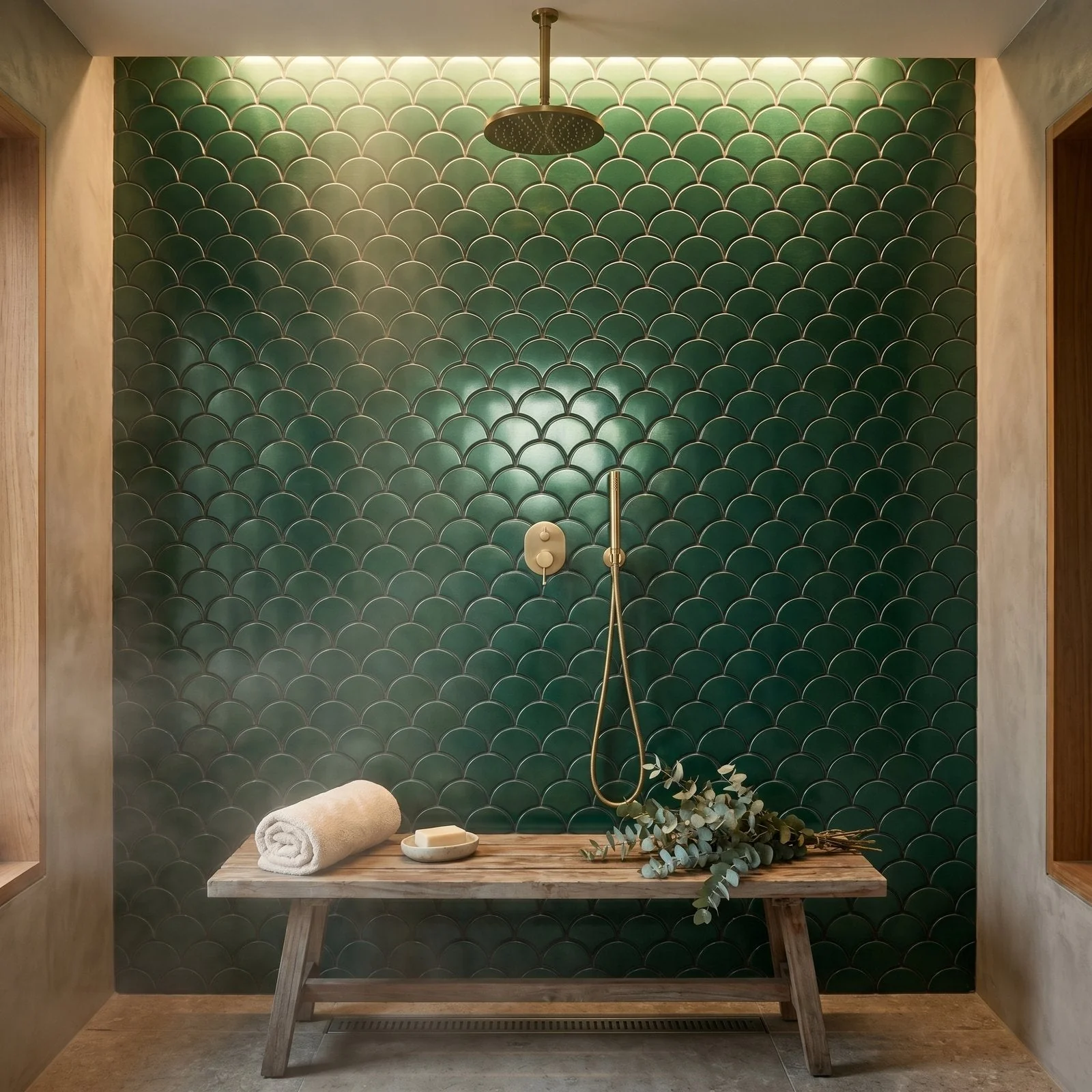 Trefoil 3D Dark Green Peel & Stick Splashback | 30.5×29.6 cm | Self-Adhesive Mosaic Tile - Image 3