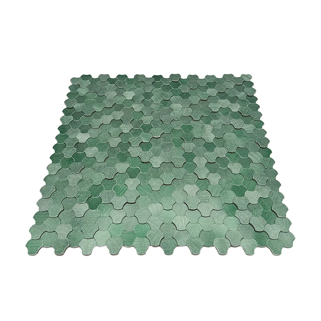 Trefoil 3D Dark Green Peel & Stick Splashback | 30.5×29.6 cm | Self-Adhesive Mosaic Tile - Image 4