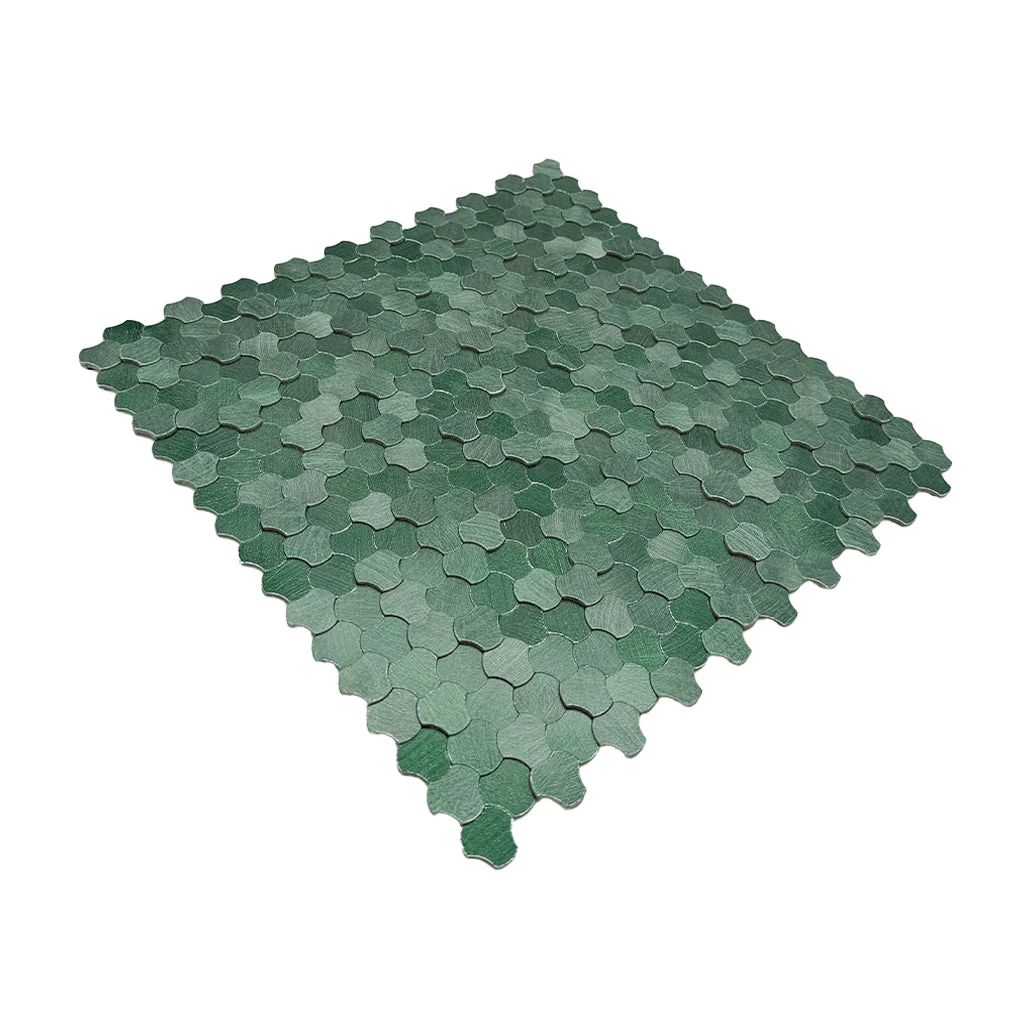 Trefoil 3D Dark Green Peel & Stick Splashback | 30.5×29.6 cm | Self-Adhesive Mosaic Tile - Image 6