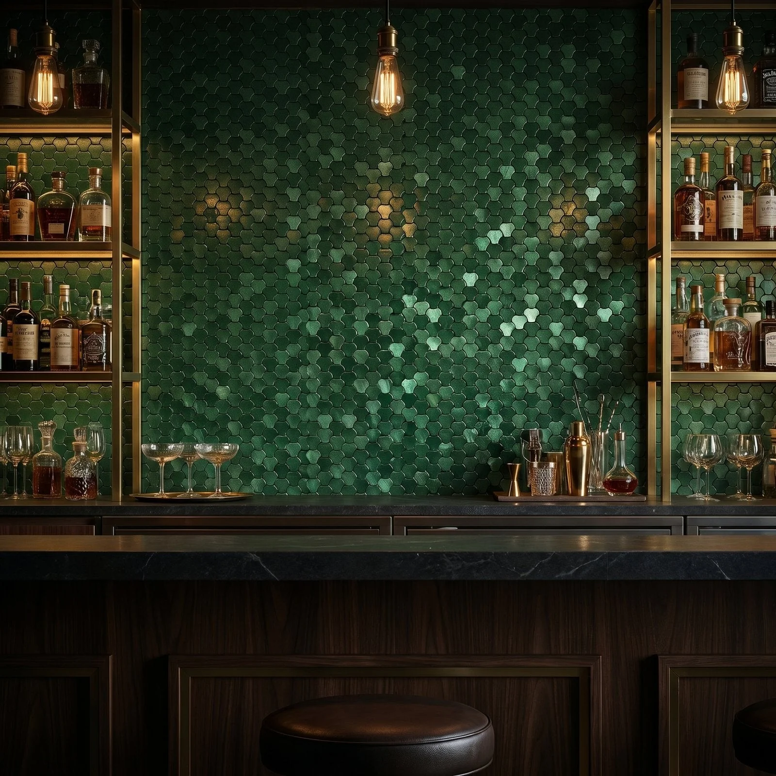 Trefoil 3D Dark Green Peel & Stick Splashback | 30.5×29.6 cm | Self-Adhesive Mosaic Tile - Image 7